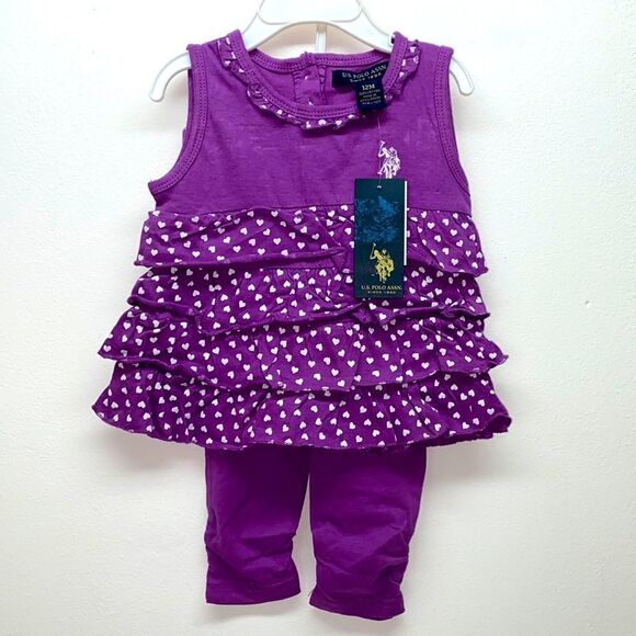 🔥U.S POLI ASSN KIDS GIRLS 2 pc set sz 12 months New - Picture 1 of 2
